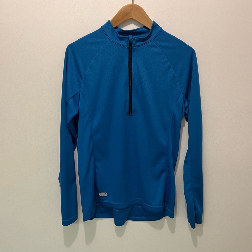 2/$20 - Blue Long Sleeve Athletic 1/4 Zip Jersey / Biking / Cycling Pockets